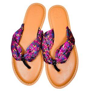 Matilda Jane Brilliant Daydream Flip Flop Sandal Size 7 Women Ribbon Purple Prep